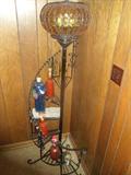 Vintage spiral staircase stand w/lamp