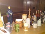 Vintage beer & alcohol collectibles from various countries (steins, bottles, openers,ashtrays, etc)