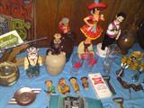 Vintage beer & alcohol collectibles from various countries (steins, bottles, openers,ashtrays, etc)
