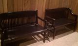Matching wood benches