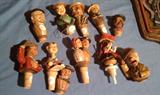Vintage German wooden bottle toppers