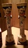 Pair of vintage ceramic half-yards with stands from Germany