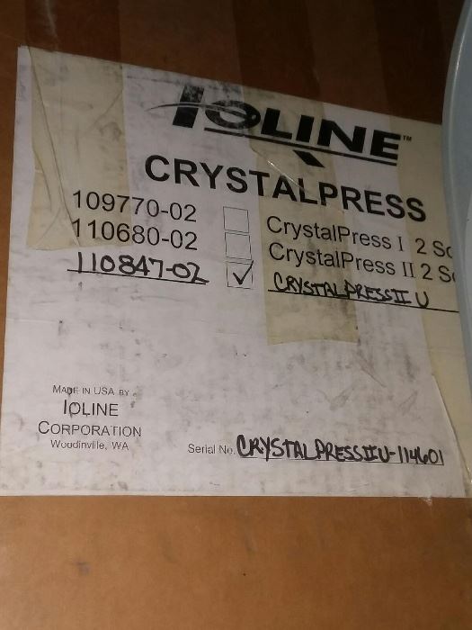 Ioline Crystal Press II machine 