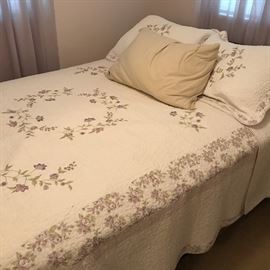 50% OFF MID CENTURY BED, BEDDING SOLD