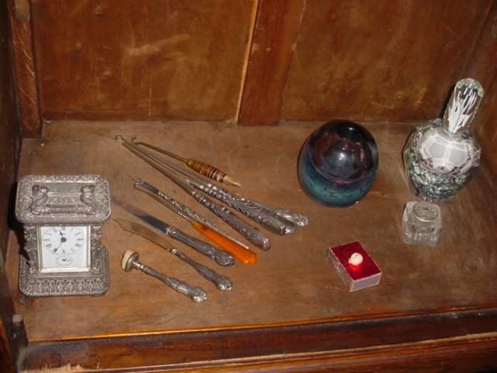 Some of the miscellaneous silver tools, and other collectibles
