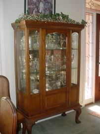 Stunning curio cabinet..packed full of crystal, sterling silver and more