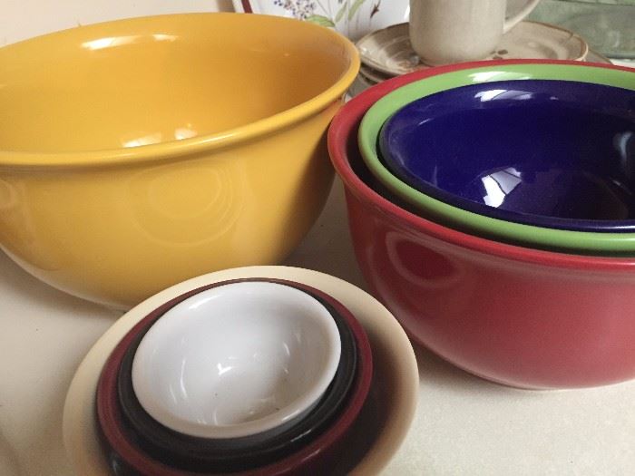 Colorful large Gibson mixing bowls 