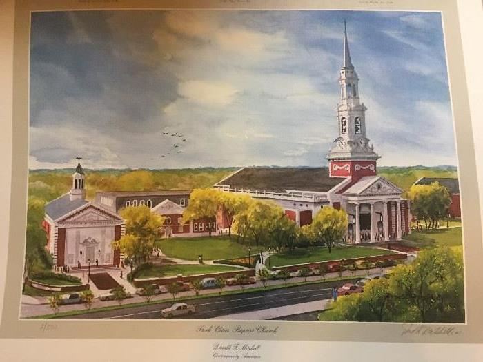 Prints by Donald F Mitchell, 2-500, signed "Park Cities Baptist Church 