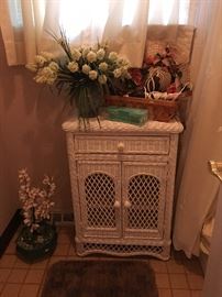 White wicker cabinet