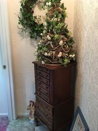 Jewelry armoire,
Christmas tree