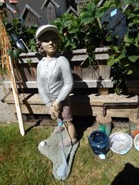 Concrete Woman Golfer Statue