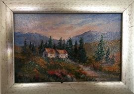 "Cypress" Oil on Board, by Maria M. Kurtz, 4" X 6"