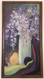 "Wisteria", 24"X 12", Oil on Canvas, by Doris Oklar