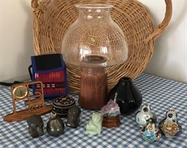Souvenirs among Dansk Animals & Hurricane Candle Lamp (circa 1970's)
