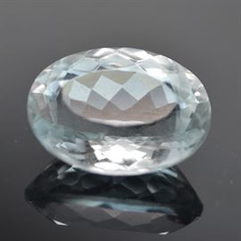 Loose 11.78 CT Natural Sky Blue Topaz Gemstone: A loose 11.78 ct natural sky blue topaz gemstone.
