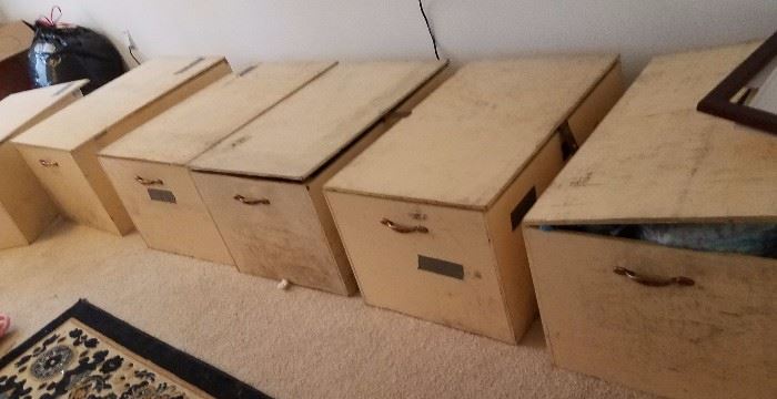 Wood storage boxes
