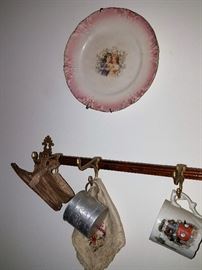 Baby Shoe and Vintage plate