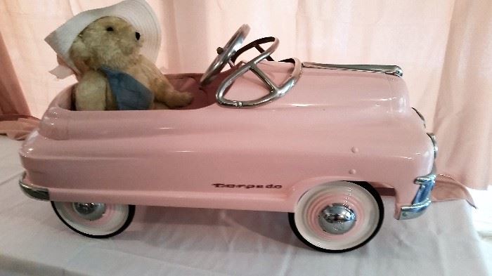 Pedal Car , Torpedo, Pink  Mint Condition, Maybe the best example I have ever seen.