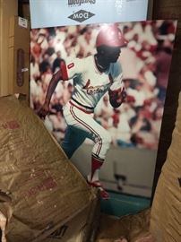 Oversized poster mounted of Cardinal player Lou Brock!