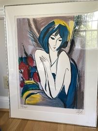Original lithograph signed and numbered, LIEN DEZO "Je Vous Aime (I Love You)