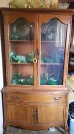 beautiful vintage maple hutch and a matching dining set with chairs