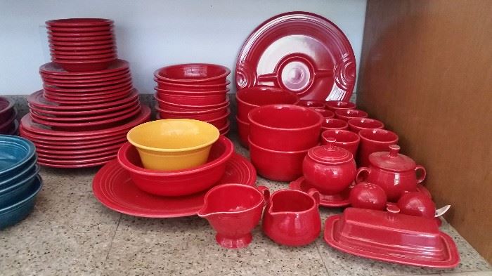 retired fiestaware - several place settings and extras