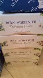 beautiful royal worcester herbs dish sets and extras - new never used or taken out of the box! 