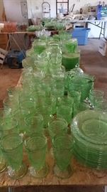 sooooooooo much green glass!!!! loads of it in the garage and inside the house! some uranium glass, some tiara, some misc. 