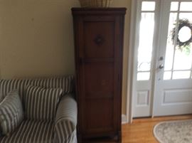 Vintage Carved Oak Armoire