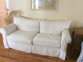 White Duck Slipcovered Loose Cushion Sofa