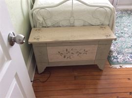 Stenciled Lift-Top Chest