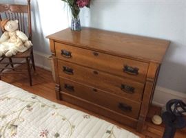 Vintage Oak Three-Drawer Chest