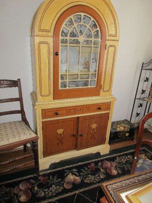 1930 CHINA CABINET HAVE A MATCHING TABLE AND CHAIRS