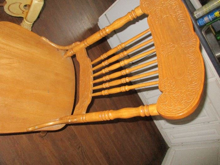 4 PRESSED BACK CHAIRS