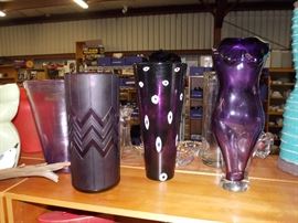 PURPLE GLASS VASES