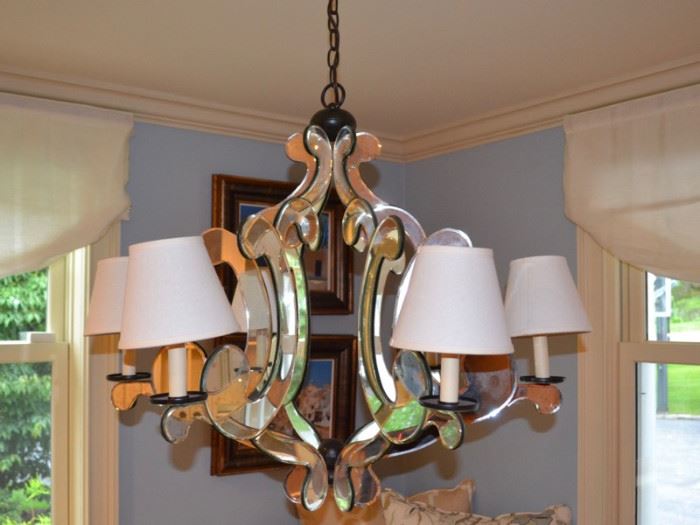 Currey & Co. mirrored chandelier
