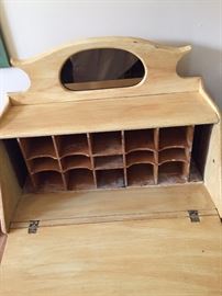 child's desk with cubby holes