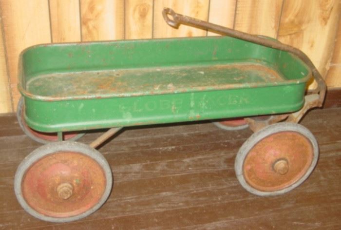 1930's - 1940's Globe Racer Metal Child's Wagon
