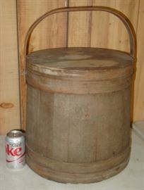 Wooden Sugar Bucket w/Lid