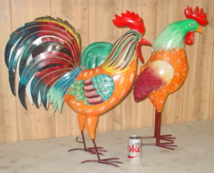 Metal Yard Roosters (more not shown)