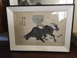 Korean registered artist's water color frame                         museum quality