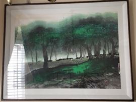 water color frame.      64x50                                           
registered Korean artist, "Oh Dang - Kim, Jung Yeol"        gogeous museum quality.