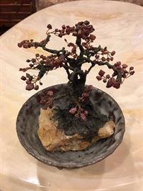 real Ruby gem stone miniature tree