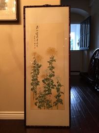 antique Asian water color frame