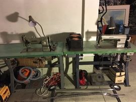 commercial Juki sewing machine. made in Japan.                   one regular single machine and another single machine for heavy duty (leather, upholstery,,)