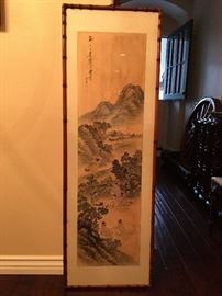 antique Asian water color frame