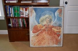 Angel Playing Viola Signed and Numbered Fresco Reproduction