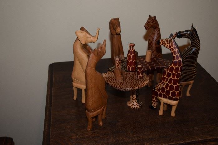 Hand Carved African "Party Animals"