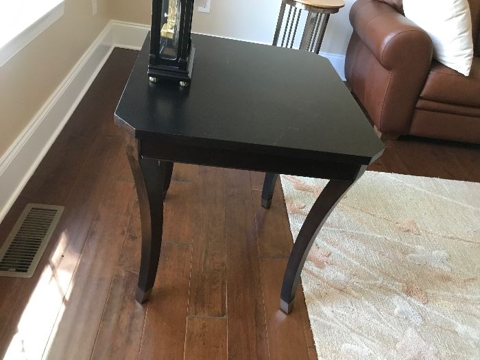 Outlook Black Wood Square Side Table