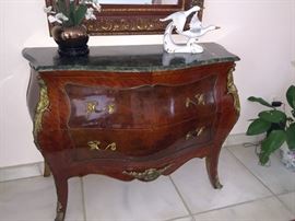 Vintage Marble top Bombay French Chest